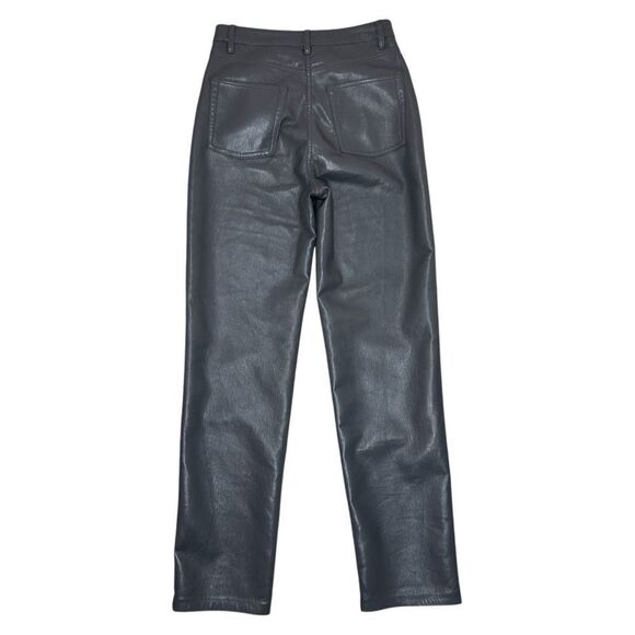 Aritzia‎ Wilfred Melinda Grey Vegan Leather High Rise Straight Leg Pants Size 2 - Picture 7 of 7